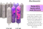Amazing Gemstone Hackmanite Fluorescent Sodalite Crystal Towers - Natural Healing Crystal Point Obelisk for Reiki Healing and Crystal Grid (3 Inch)