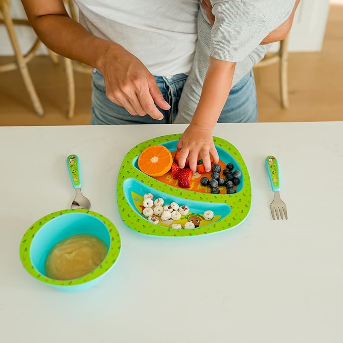 The First Years CoComelon Dinnerware Set - Toddler Plates and Toddler Utensils- 4 Count