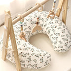 Hooyax Muslin Nursing Pillow Covers 2 Pack, Soft and Breathable Nursing Covers for Breastfeeding Pillows, Adorable Infant Feeding Pillow slipcover for Baby Boy and Girls (Green Leaf)