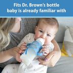 Dr. Brown's Narrow Baby Bottle Handles, 100% Silicone, Easy Grip Removable Handles for Bottle to Sippy Cup Transition, Black, 4m+