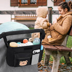 Accmor Universal Stroller Organizer with Cup Holder and Shoulder Strap, Stroller Bag Caddy Organizer Stroller Accessories for Uppababy, Baby Jogger, Nuna, Doona, Britax Strollers