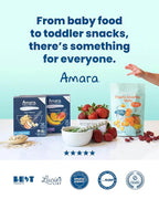 Amara Organic Baby Food - Stage 2 - Peas, Corn & Carrots - Baby Cereal to Mix With Breastmilk, Water or Baby Formula - Shelf Stable Baby Food Pouches Made from 100% Organic Veggies - 10 Pouches, 3.5oz Per Serving