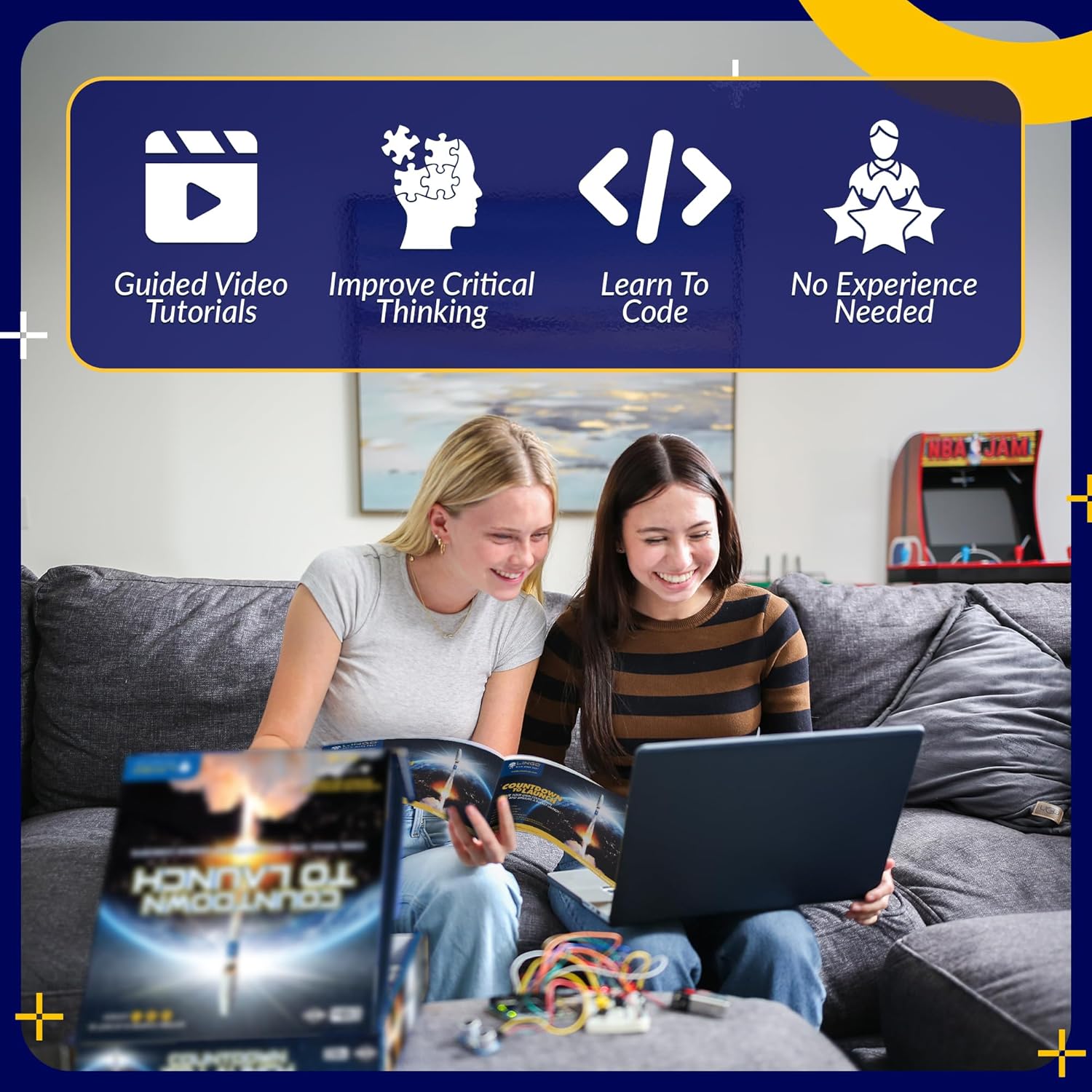 LINGO Countdown to Launch STEM Coding Kit - Build, Code & Explore Rocket Launch Concepts - Science Kits for Kids Ages 13+ Years for Birthdays & Holidays