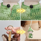 Clothes for 17cm Doll - Handmade Crochet Elf Clothing Accessories with Jumpsuit and hat and Crossbody Bag Compatible 15cm ＆ 17cm Dolls Dress Up (Green)
