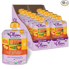 Plum Organics Stage 3 Organic Baby Food - Carrot, Sweet Potato, Corn, Pea, and Chicken - 4 oz Pouch (Pack of 12) - Organic Baby Food Pouch