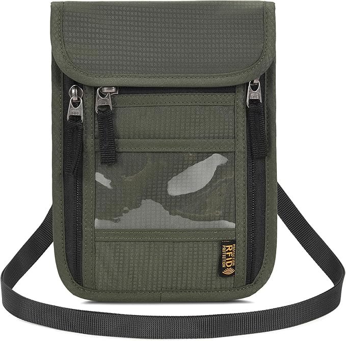 Neck Wallet Lightweight RFID Blocking Waterproof Travel Pouch for Women Men