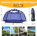 Alvantor Baby Playpen Play Yard 84"x84"x44”Large Pop Up Playpen Foldable Play Tent Indoor & Outdoor Kids Tent Lightweight Safe Space Canopy for Infants Toddlers Pets, Navy