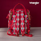 Wrangler Diaper Bag Backpack Aztec Travel Backpack Purses Western Multi-Function Baby Bags for Mom with Waterproof Insulated Pockets