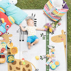 Foldable Baby Play Mat, PIGLOG 0.6in Thick Waterproof Playmats for Babies and Toddlers Kids, Safe Foam Playmat for Tummy Time, 50x50 Playpen Mat, Reversible Portable Baby Floor Mat for Infant, Giraffe