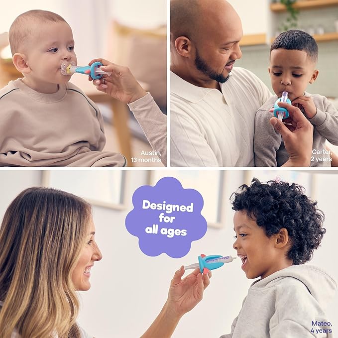 Medicine Dispenser, Rocket - Liquid Medication Syringe for Newborns, Infants, Babies & Toddlers - Baby Medicine Kit with Pacifier Attachment for Accurate Dosing