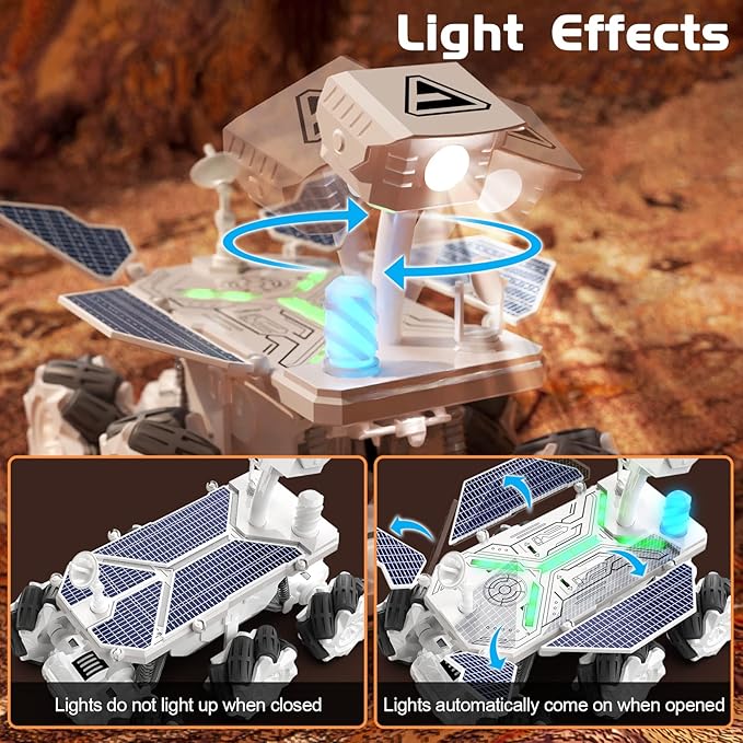 Mars Rover Remote Control Car for Boys 4-7, Space Explorers Toys RC Cars for Boys Age 8-12, Moon Rover with 2.4Ghz Remote Control, Astronaut Model, 6 Laterally Movable Wheels, Rechargeable