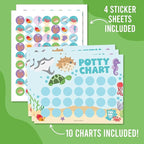 Hadley Designs Potty Training Chart for Toddlers Boys -10 Sticker Potty Chart for Toddlers Girls, 8.5x11" Potty Training Sticker Charts for Toilet Success, Under The Sea Toddler Reward Chart for Kids