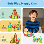 PicassoTiles Magnetic Tile 24pc Mini Diamond Magnetic Building Blocks Set Travel Size STEM Educational Construction Toy Portable Hands On Learning Creative Open Ended Play for Kids Ages 3 Plus PTM24