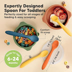 KeaBabies Silicone Baby Spoons, Self Feeding 6-12 months - 3-Pack Baby Weaning Eating Utensils, Toddler First Food Training Spoon, Infant, Kids Feeding Supplies Essential Set,Dishwasher-safe (Valiant)