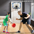 Indoor Basketball Hoop for Kids, Over The Door Mini Basketball Hoops, LED Light Mini Hoop with Scoreboard & 4 Balls, Kids Basketball Hoop Sport Toys Gifts for 5 6 7 8 9 10 11 12+Year Old Boys
