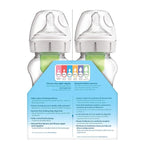 Dr. Brown's Natural Flow Anti-Colic Options+ Wide-Neck Baby Bottles, 9 oz/270 mL, with Level 1 Slow Flow Nipple, 4 Pack Good Morning/Good Night Gift Set