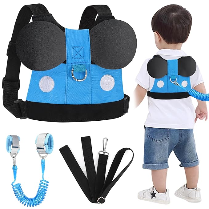 Accmor Toddler Leash Harness, Safty Harness Baby Leash Child Anti Lost Wrist Link, Cute Kids Harness with Walking Assistant Strap Belt Tether for 1-5 Years Boys/Girls to Zoo or Mall