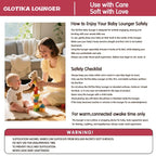 Baby Lounger, Foldable Infant Nest Pillow with Soft Memory Foam Mat, Cover with Adorable Pattern, Converts to Backpack for Easy Travel, 0-12 Months, Pink