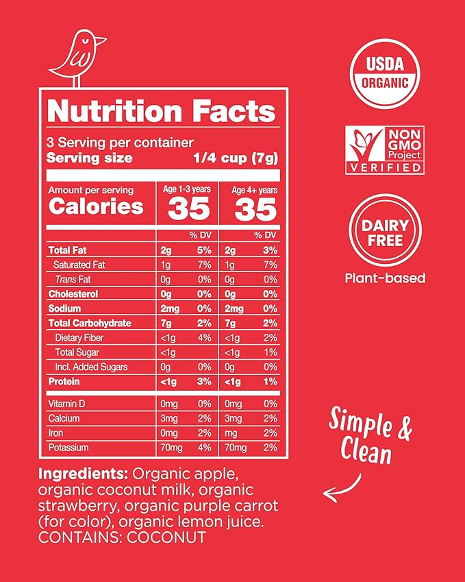 Amara Organic Fruit Bites Sweet Strawberry - No Added Sugar, Dairy-Free, Nut-Free Organic Fruit Snacks, Made with Organic Whole Foods, Allergy-Friendly Healthy Fruit Snacks for Kids - 21g 6PK