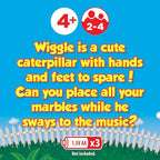 PlayMonster Giggle Wiggle Board Games for Kids, Hand-Eye Coordination, Preschool Games, The Twisting-Turning Race to Get Your Marbles to The Top Game, Ages 4+, Batteries Not Included