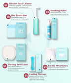 Postpartum Essentials Recovery Kit for Labor & Delivery – Nursing Pads, Peri Bottle, Ice Pack Pad, Postpartum Underwear, Disposable Bed Pads, Perineal Foam, 55 Piece Gift Set