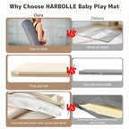 Baby Play Mat 47x47 Inches, Extra Thick 1.2" Foam Floor Mat for Tummy Time & Crawling, Waterproof Non-Slip Faux Leather Playpen Mat for Infants Toddlers, Indoor Outdoor Gym Activity, Beige