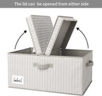 GRANNY SAYS Closet Storage Bins with lids, Fabric Storage Box with Lid, Clothes Bins Storage for Closet, Shelf Baskets for Living Room Wardrobe Shelves, Jumbo, Gray/White, 1-Pack