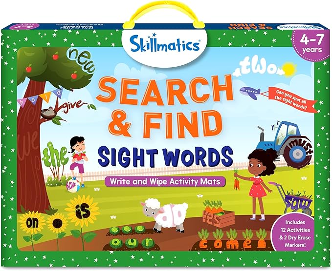 Skillmatics Search and Find Sight Words Educational Game - Reusable Preschool Learning Activities, Perfect for Toddlers & Kids Who Love Toys, Builds Vocabulary, Gifts for Ages 4, 5, 6, 7