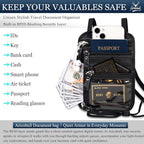 Neck Wallet - Rfid Wallet Women - passport holder for travel - Travel Wallet Passport Holder For Travel Women - 10.3x6.8inch (Black)