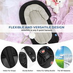 COOLBEBE Upgraded Babybody Support & Strap Covers Set for Newborn Infant Toddler - Extra Soft Breathable Car Seat Insert Cushion Pad, Perfect for Carseats, Strollers, Swing, Black
