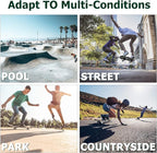 WhiteFang Skateboards for Beginners, Complete Skateboard 31 x 7.88, 7 Layer Canadian Maple Double Kick Concave Standard and Tricks Skateboards for Kids and Beginners