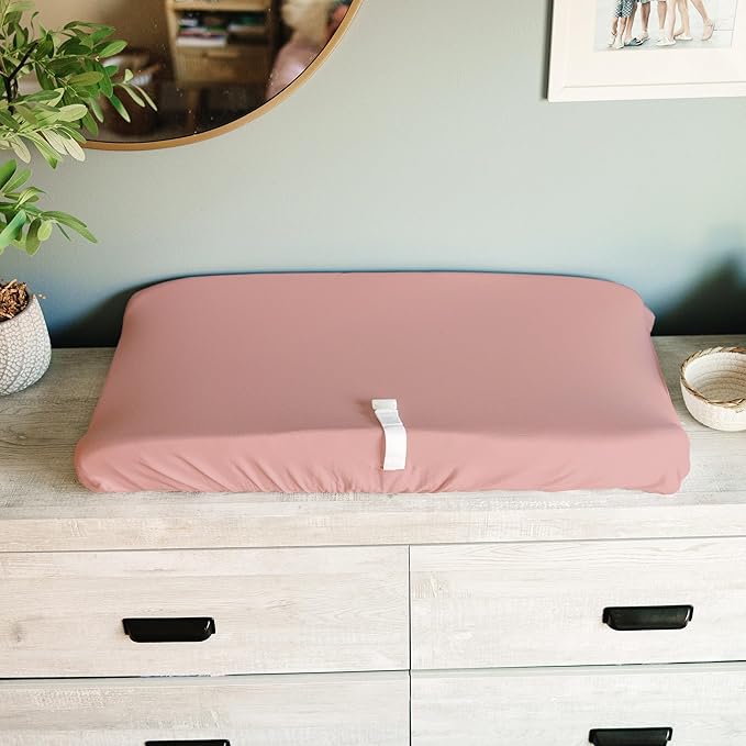 Sorrel + Fern Baby Changing Pad Cover 2-Pack for Girls (Juliette) - Premium Fitted Sheets Baby Diaper Changing Table Cover - Buttery Soft Cotton Blend