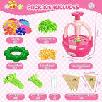 Einailvk Fabric Flower Bouquets Toys, DIY Flower Making Kit for Kids 3 4 5 6 7 8 9 10 11 12 Year Old Girl Birthday Christmas Gift, Art and Crafts Kit Toys for Girls 3-12 Year Old (Pink)