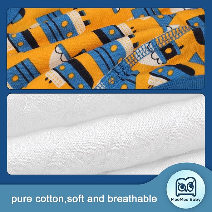 MooMoo Baby 8 Packs Potty Training Pants Cotton Absorbent Training Underwear for Toddler Boy and Girls 2T-9T