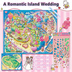 DIY 3D Sticker Scene，Romantic Island Wedding Jumbo-Large, Reusable Sticker, Cute Sets for Free Combination, Waterproof for Anywhere, Crafts Party Favors Birthday GIF
