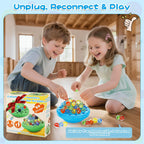 Marble Balance Game - 50 Colorful Marbles with Built-in Storage, Fun Family Challenge for 1-4 Players, Educational Toy for Kids & Adults, Perfect for Parties, Travel & Birthday Gifts (Blue)