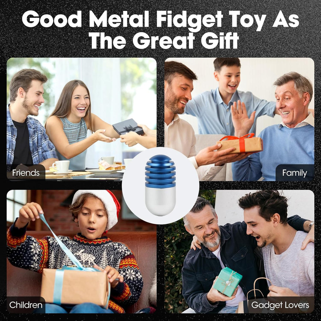 Fidget Toys Fidget Clicker Magnetic Metal Capsule Fidget Toys Fidget Slider, EDC Fidget Toy for Adults Teens, ADHD Anxiety Stress Relief Toys, Gift for Boyfriend, Husband and Father (Blue)
