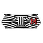 Creative Knitwear Miami Ohio RedHawks Infant Girls Black/White Striped Hair Knot Headband Embroidered Logo - Size Newborn - 4T