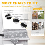 Booster Seat for Kitchen Chair with Adjustable Straps, Toddler Booster Seats for Dining Table Portable for Travel Camping Eating, Booster Cushion for Table for Baby Child Infant Kid Boy Girl