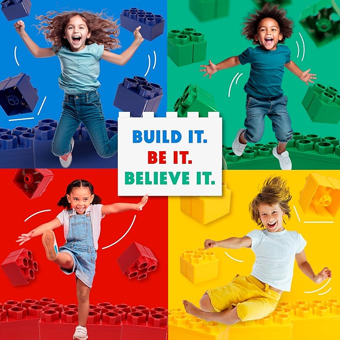Big Blocks for Kids Ages 4-8, Indoor & Outdoor Blocks for Kids Jumbo Games, Large Building Blocks (24 PC) Beginner Set