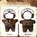 6-Piece 17cm Doll Clothes and Accessories, Retro Style Labu-Clothes-bu with Headphones/Glasses/Leather Jacket/Pants/Shoes/Camera