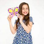 Creative Roots Mosaic Butterfly Stepping Stone Kit, Includes 7-Inch Ceramic Stepping Stone & 6 Vibrant Paints, Paint Your Own Stepping Stone, DIY Stepping Stone for Kids Ages 8+ White