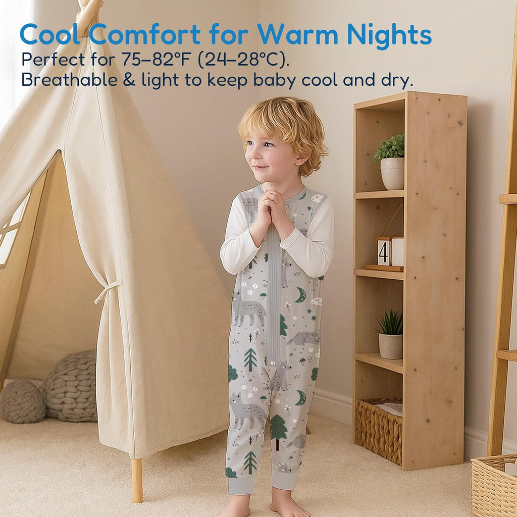 TotAha Toddler Sleep Sack with Legs, 0.5 TOG Light and Soft Baby Sleeping Bag, Walker Sleep Sack for Babies 12-24M, 2T-3T