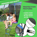 14FT 12FT 10FT 16FT Trampoline with Safety Enclosure, Anti-Rust Coating – ASTM Certified, Heavy-Duty Outdoor Trampoline with Ladder – for Kids & Adults
