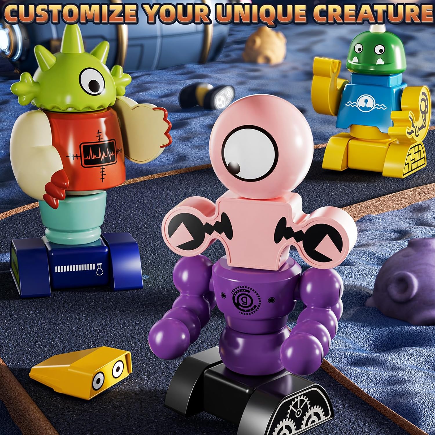 Magnets Robot Building Toys for Kids Ages 3-5 4-8 - 106 PCS Monsters Toys Robot Stacking Building Blocks Set with Storage Box, Creative Learning Christmas and Birthday Gifts for Boys Girls 2-4