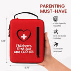 Portable First Aid Kit for Kids with CPR Shield - Ideal for Home, Car, School, Camping, and as a Travel First aid kit. Latex-Free Bandages – Children First Aid Guide by The Life Safety Pro