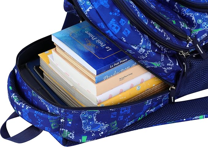 Primary School Backpack | Doubleday Collection for Boys | 17" Gamer Blue Design | Perfect for Teens