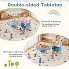 BABY JOY 16 in 1 High Chair, Convertible Baby Highchair for Babies and Toddlers with Activity Center, Booster Seat, Building Block Table, Toddler Chair with Safety Harness, Removable Tray (Blue)