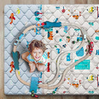 Car Portable Baby Play Mat 50x50 Playpen Mat Upgraded Thicker Baby Floor Play Mat Non-Slip Cushioned Crawling Mat Waterproof Kids Play Mat Activity Playmats for Babies Toddler Tummy Time(50x50, Car)