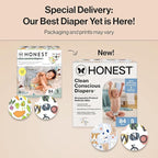 The Honest Company Clean Conscious Diapers for Delicate Skin | Up to 100% Leakproof | Hypoallergenic, Fragrance Free | Gender Neutral | Super Club Box, Size 5 (27+ lbs), 84 Count (Prints May Vary)